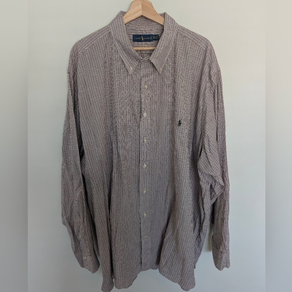 Men's Polo Ralph Lauren Long Sleeve Button up Red/Green Plaid Size 3XB - Picture 1 of 9